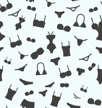 Seamless pattern with swimwear for background. Vector illustration. Illustrazione stock