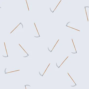 Seamless pattern swing scythe cartoon vector Stock Illustration