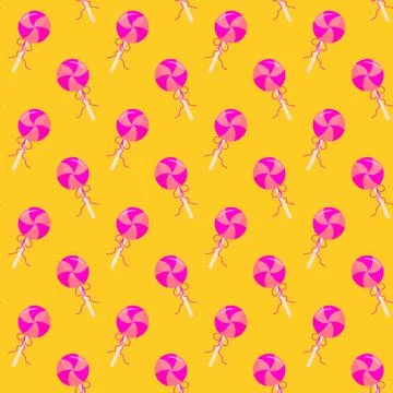 Seamless pattern with swirl lollipops. Stock Illustration