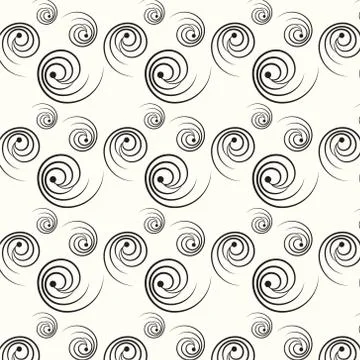 Seamless pattern swirl monochrome vector background Stock Illustration