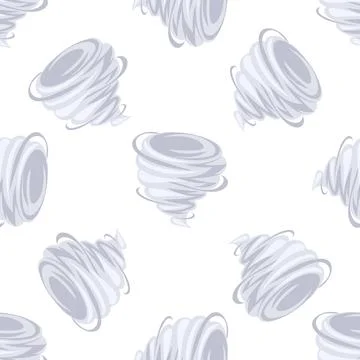 Seamless pattern of swirling tornadoes causing destruction and havoc 스톡 일러스트