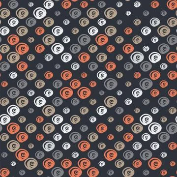 Seamless pattern with swirls on dark background Stock Illustration