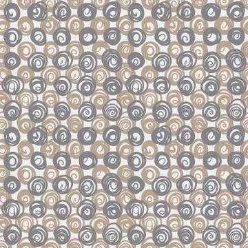 Seamless pattern with swirls on grey background Stock Illustration