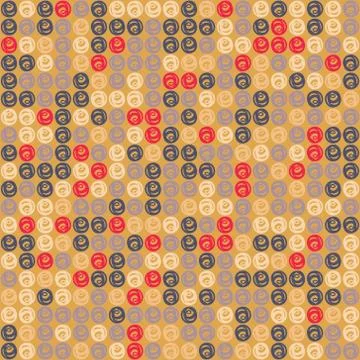 Seamless pattern with swirls on orange background Stock Illustration