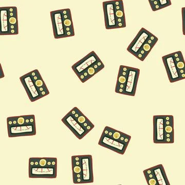 Seamless pattern switches retro control panel cartoon vector イラスト素材