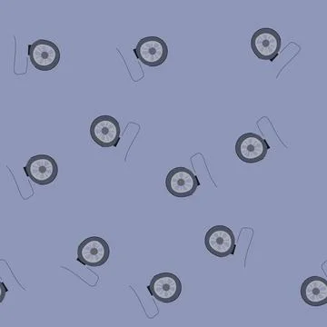 Seamless pattern swivel luggage wheels cartoon vector Stock Illustration