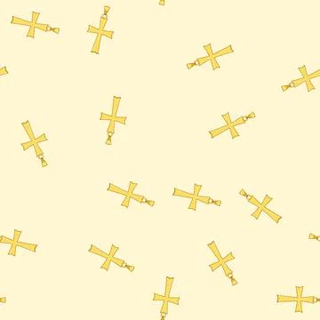 Seamless pattern symbol cross christian cartoon vector 스톡 일러스트