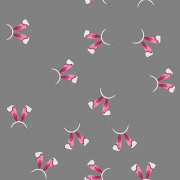 Seamless pattern symbol easter bunny ear cartoon vector Stock Illustration