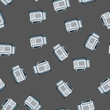 Seamless pattern symbol fax machine cartoon vector Illustrazione stock