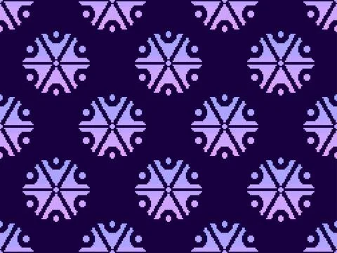 Seamless pattern with symbol of the god Perun in pixel art style. Pixelated.. Illustrazione stock