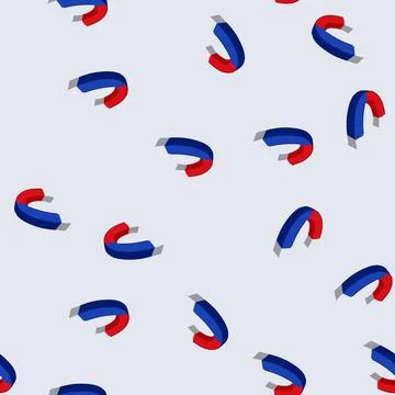 Seamless pattern symbol magnet cartoon vector Stock Illustration