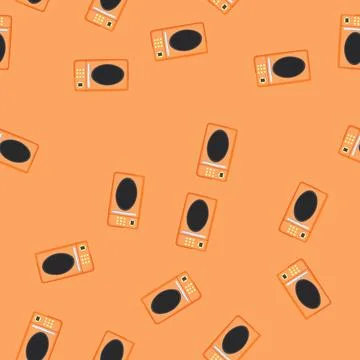 Seamless pattern symbol microwave oven cartoon vector Stock Illustration
