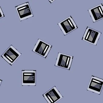 Seamless pattern symbol mobile phone battery cartoon vector Illustrazione stock