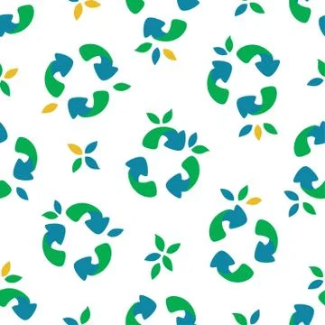Seamless pattern with symbol of recycling. Vector illustration 스톡 일러스트