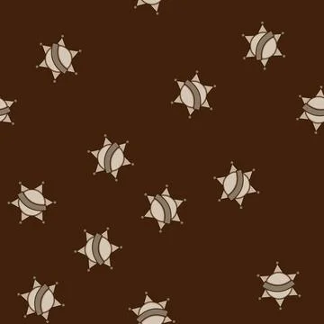 Seamless pattern symbol sheriff badge cartoon vector 스톡 일러스트