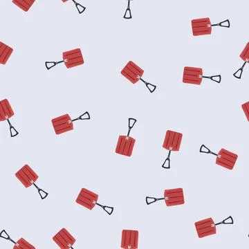 Seamless pattern symbol snow shovel cartoon vector 스톡 일러스트