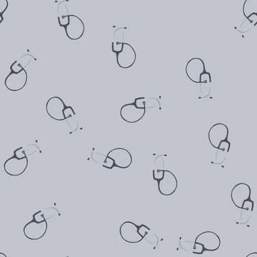 Seamless pattern symbol stethoscope cartoon vector Illustrazione stock
