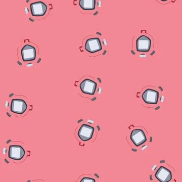 Seamless pattern symbol stopwatch cartoon vector Stock Illustration