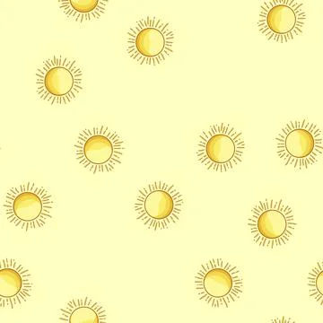 Seamless pattern symbol sun cartoon vector Stock Illustration