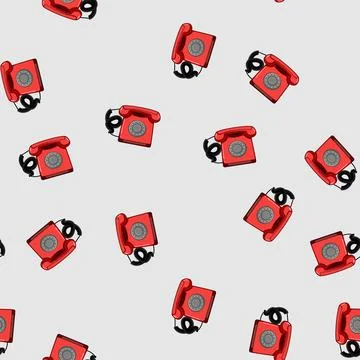 Seamless pattern symbol telephone retro cartoon vector Stock Illustration