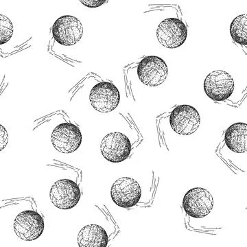 Seamless pattern symbol volleyball ball sketch hand drawn Stock Illustration