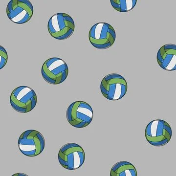 Seamless pattern symbol volleyball ball cartoon vector 库存插图