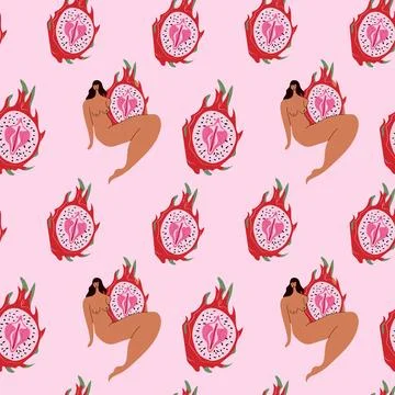 Seamless Pattern with Symbolic Fruit Art. Illustrazione stock