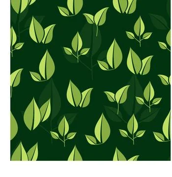 Seamless pattern of symbolized green leaves22 Stock Illustration