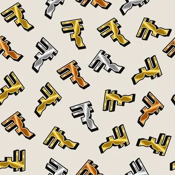 Seamless pattern with symbols of Indian rupee Illustrazione stock