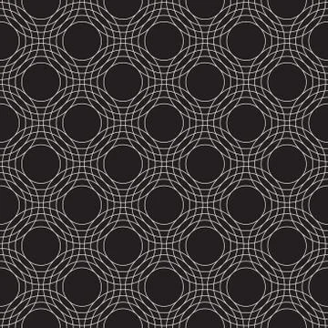 Seamless pattern with symmetric round lines ornament. Elegant vector decorati 스톡 일러스트