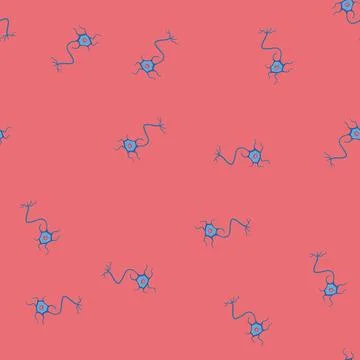 Seamless pattern synapse neurons cartoon vector イラスト素材