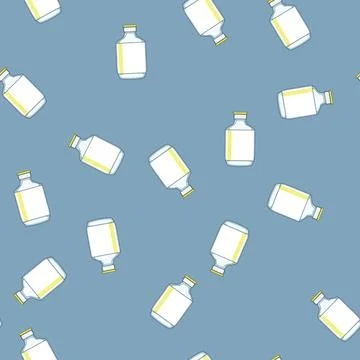 Seamless pattern syringe vaccine vial cartoon vector Stock Illustration