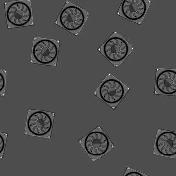 Seamless pattern system cooling fan pc cartoon vector 库存插图
