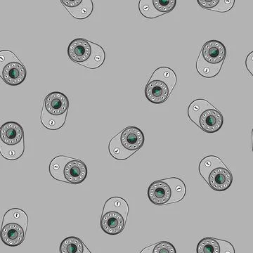 Seamless pattern system fingerprint door lock cartoon vector Stock Illustration