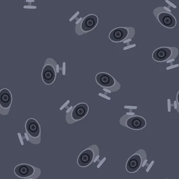 Seamless pattern system ip camera cartoon vector Stock Illustration