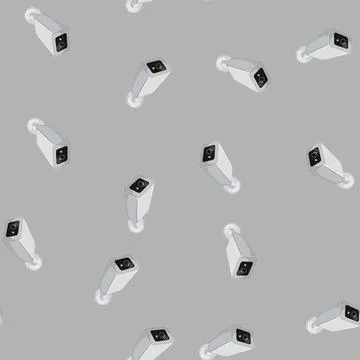 Seamless pattern system security camera cctv cartoon vector Stockillustratie