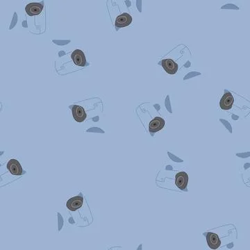 Seamless pattern system security camera cartoon vector Stock Illustration