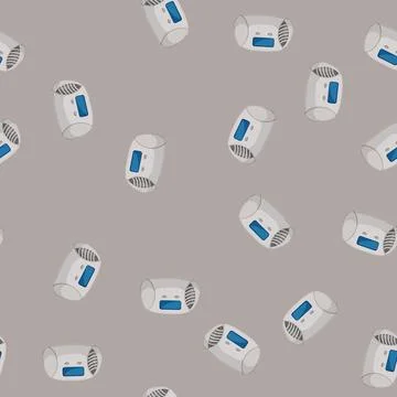 Seamless pattern system smoke detector cartoon vector Stock Illustration