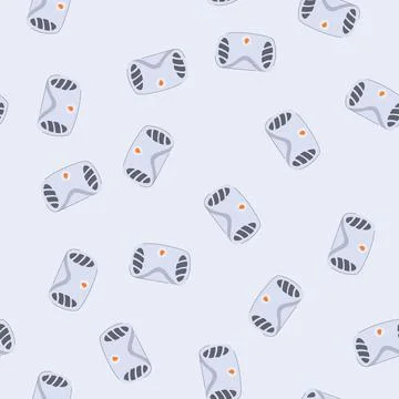 Seamless pattern system smoke detector cartoon vector Stock Illustration