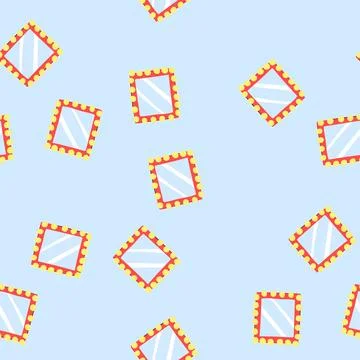 Seamless pattern table makeup mirror frame cartoon vector Illustrazione stock