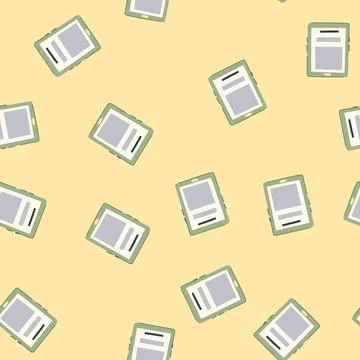 Seamless pattern tablet e-reader cartoon vector Stock Illustration