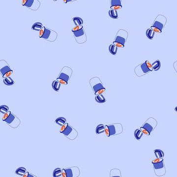 Seamless pattern tablet pill cutter cartoon vector Stock Illustration