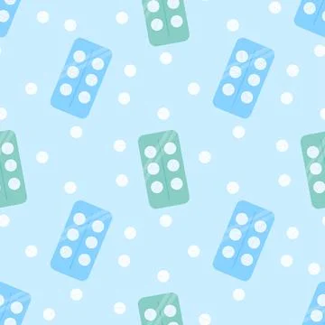 Seamless pattern tablets pills pills , medical drug Stock Illustration