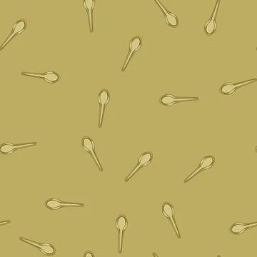 Seamless pattern tableware ceramic soup spoon cartoon vector Stock Illustration