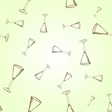 Seamless pattern. Tableware, tableware for a bar, restaurant. Stock Illustration