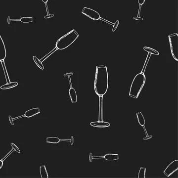 Seamless pattern. Tableware, tableware for a bar, restaurant. Stock Illustration