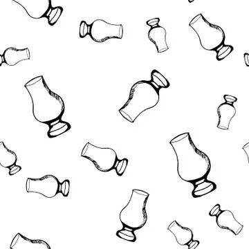 Seamless pattern. Tableware, tableware for a bar, restaurant. Stock Illustration