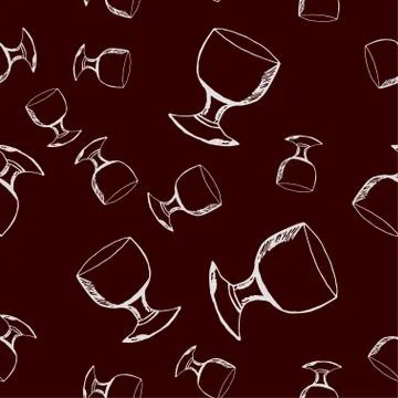 Seamless pattern. Tableware, tableware for a bar, restaurant. Stock Illustration