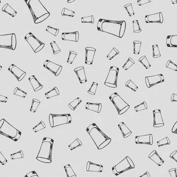 Seamless pattern. Tableware, tableware for a bar, restaurant. Stock Illustration