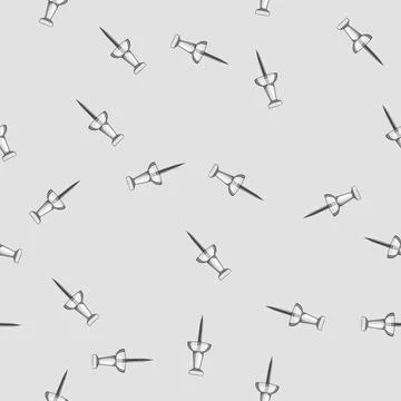 Seamless pattern tack push pin cartoon vector sign Stock Illustration